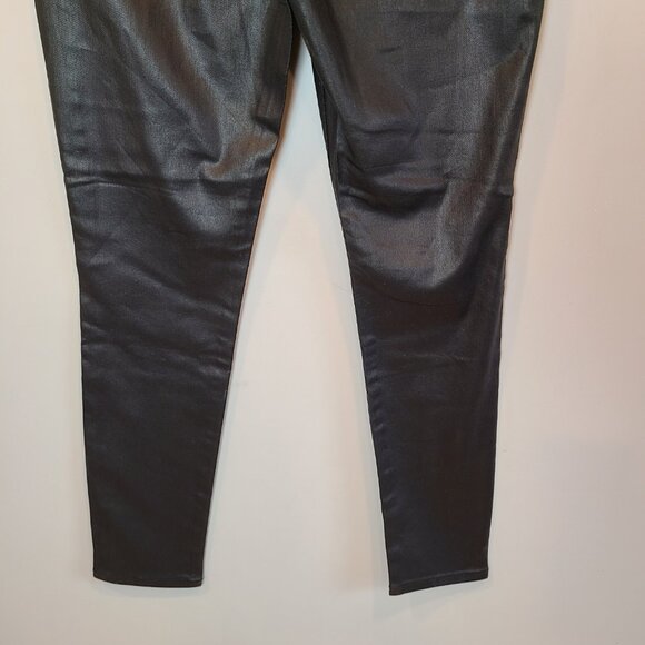 Banana Republic Jeans High Rise Skinny Womens 27 Coated Shiny Black - Picture 6 of 10